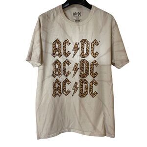 AC/DC Women’s Tan Spiral Tie Dye Wash Shirt Sz M